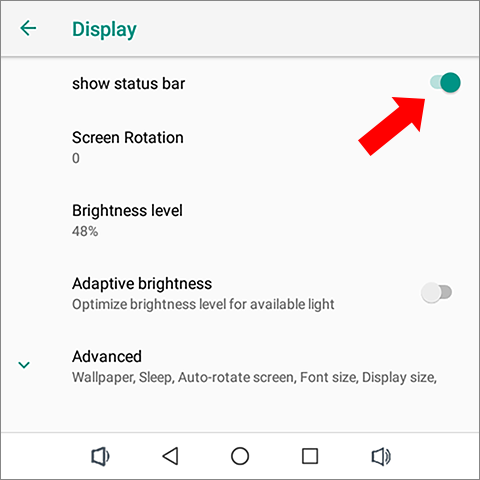 Android - Show Status Bar