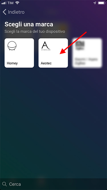 App Homey – Aeotec – Aggiunta dispositivo - 1